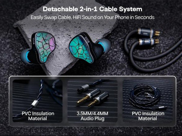 THIEAUDIO Hype 4 MKII 2DD+4BA Hybrid IEM Earphone with GEN2 IMPACT Subwoofer