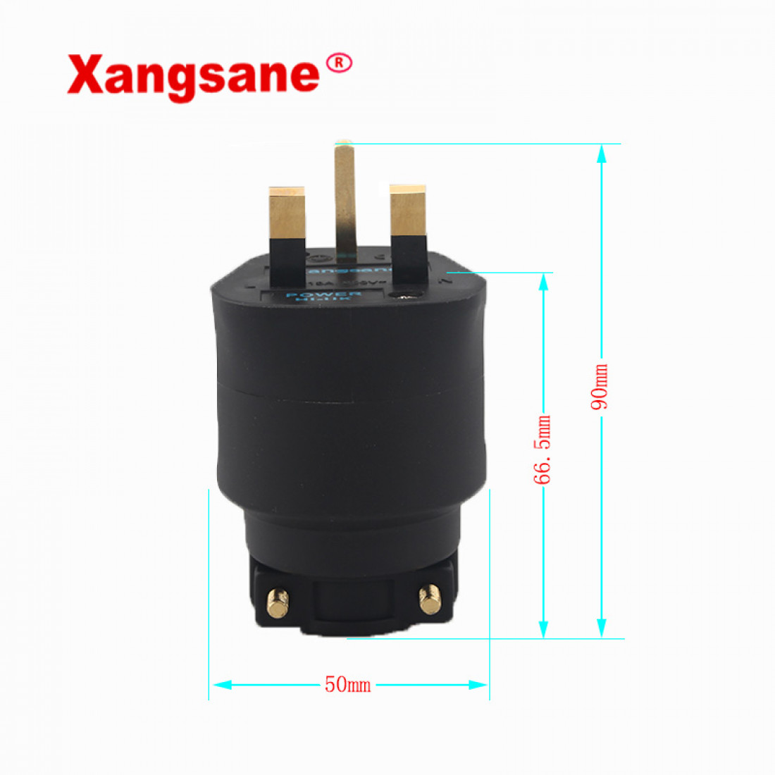 Xangsane Pure Copper with Gold/Rhodium UK Plug for HiFi Power Amplifier Wall Plug Dac