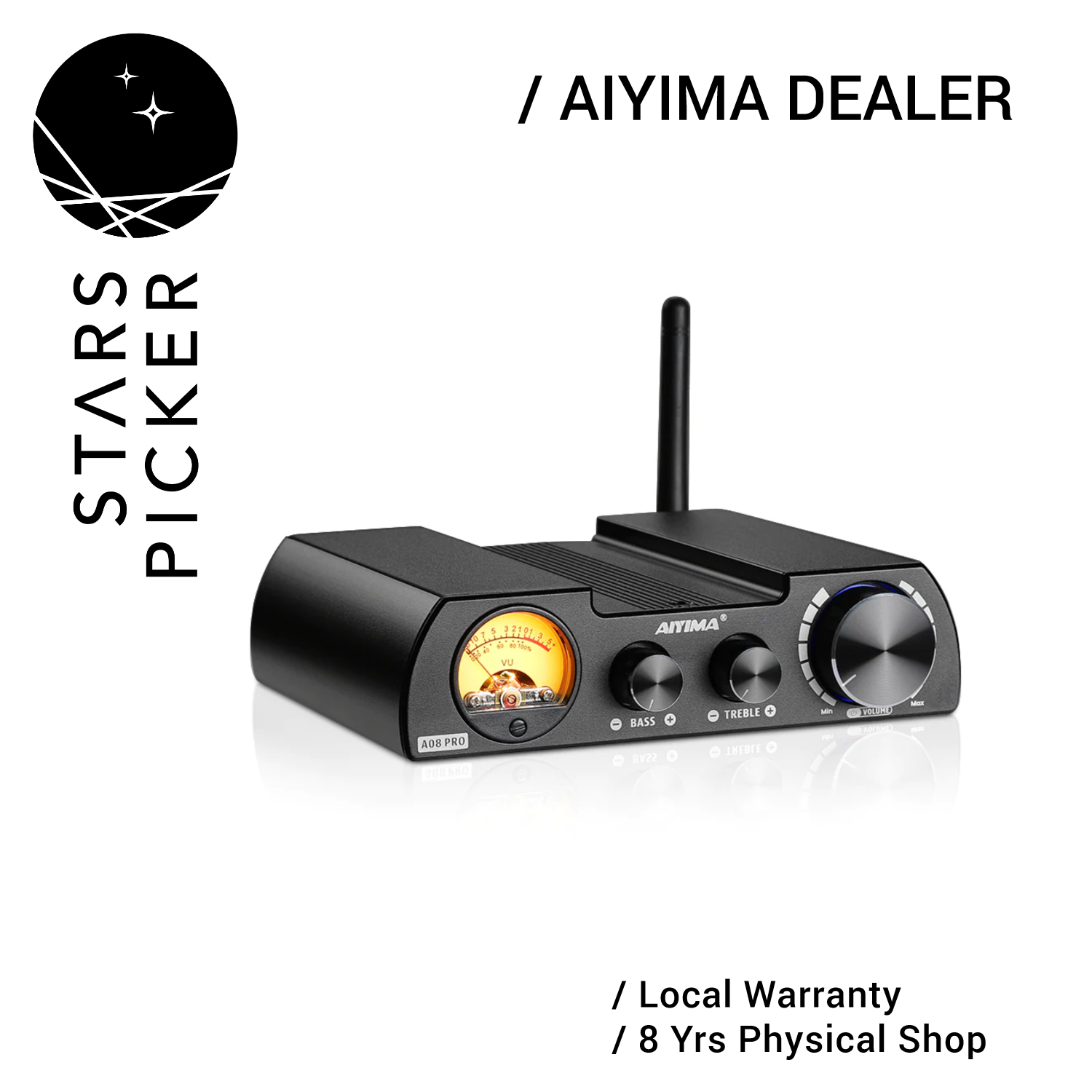 AIYIMA A08 Pro Wireless/Wired Power Amplifier (4-8Ω) for Passive Speakers (include Power Adapter)