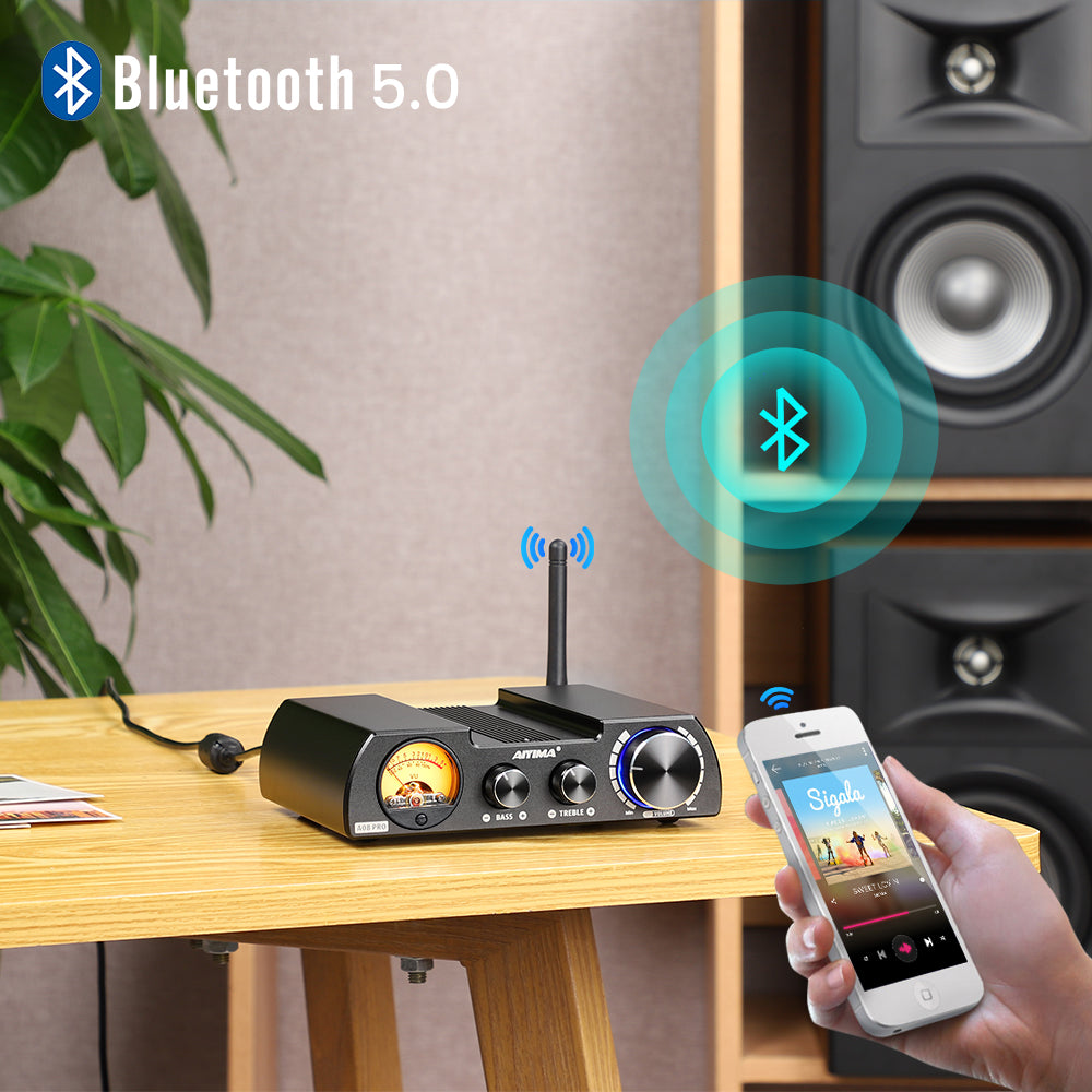 AIYIMA A08 Pro Wireless/Wired Power Amplifier (4-8Ω) for Passive Speakers (include Power Adapter)