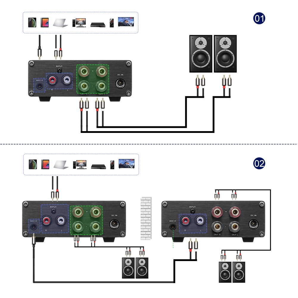 AIYIMA A07 Amplifier (4-8Ω) for Passive Speakers (include Power Adapter)