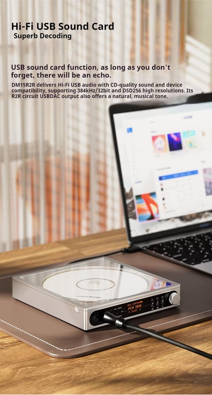 FiiO DM15 R2R Portable CD Player with True 24Bit R2R DAC, Bluetooth, CD Ripping