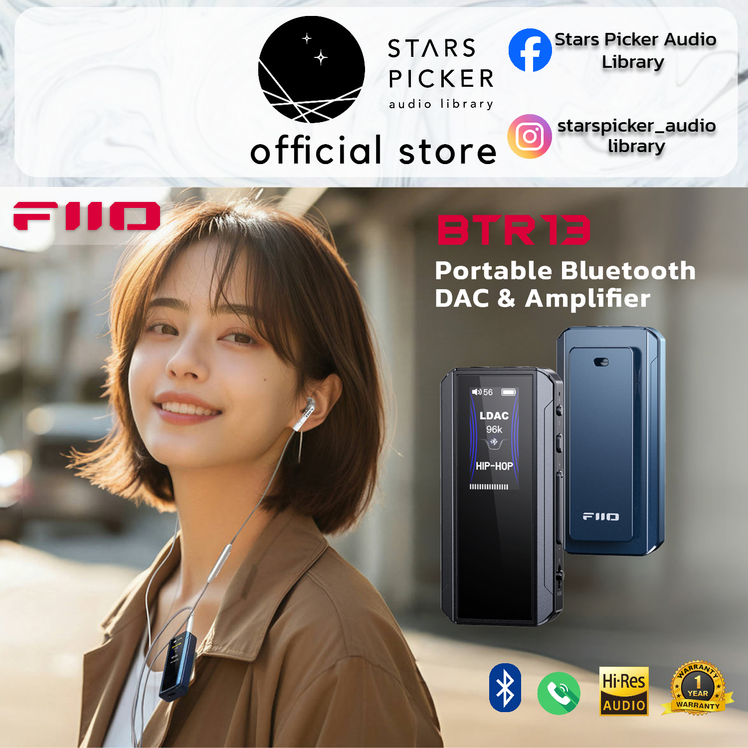 FIIO BTR13 Portable Bluetooth DAC and Headphone Amplifier