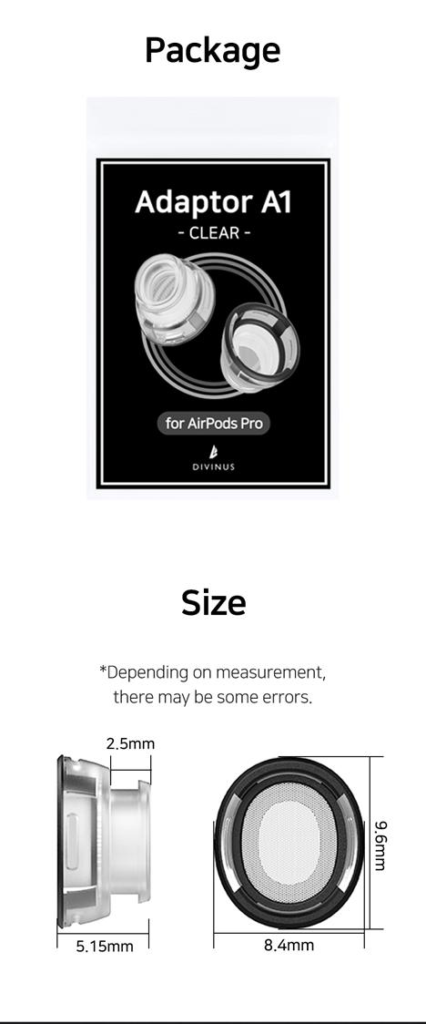 Divinus Velvet Eartips for AirPods Pro Series Comfort Low Pressure Wider Loop EarTips for AirPodsPro1/2 & A1 Adaptor for AirPods Pro (1-Pair)