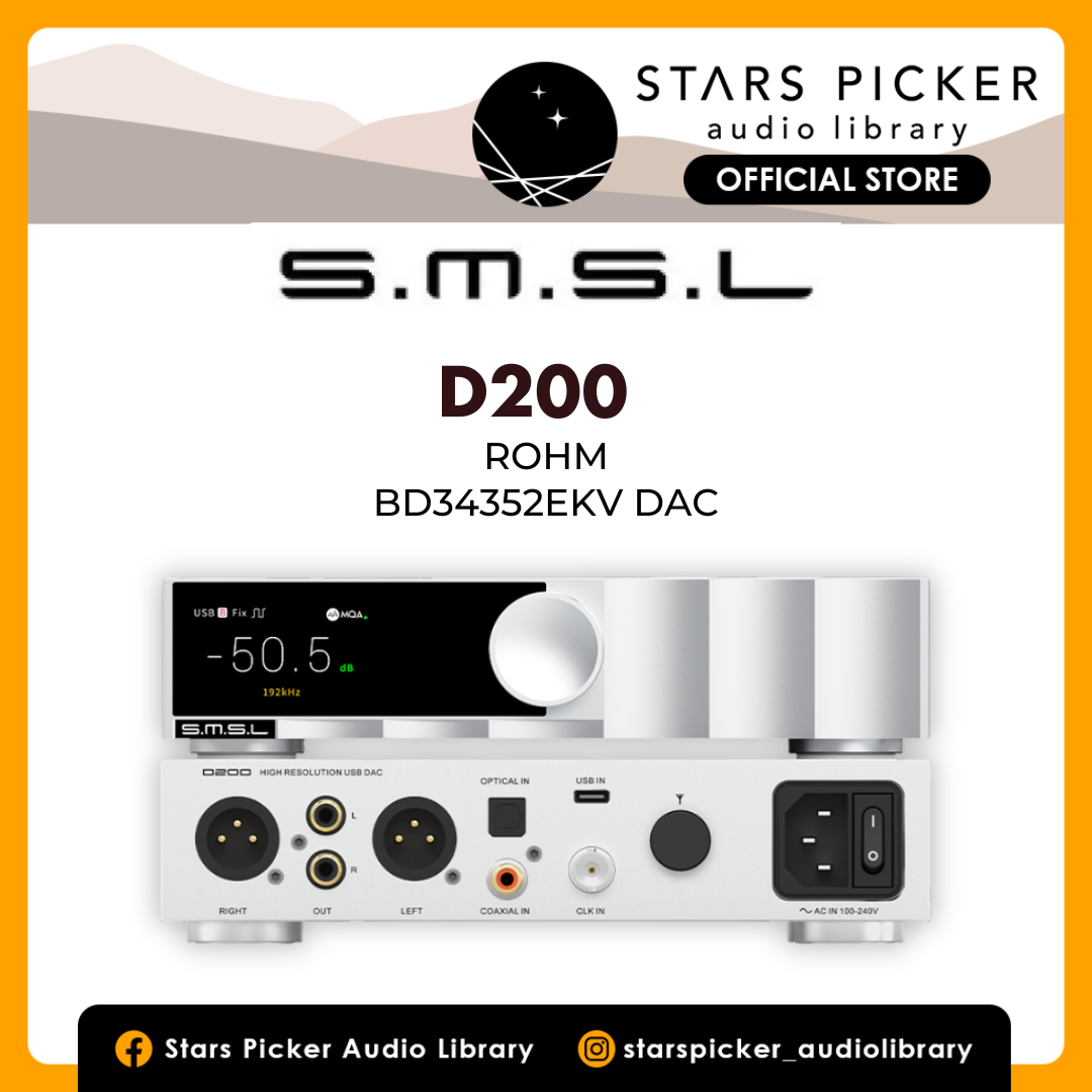 SMSL D200 ROHM BD34352EKV MQA Digital to Analog Convertor (DAC)