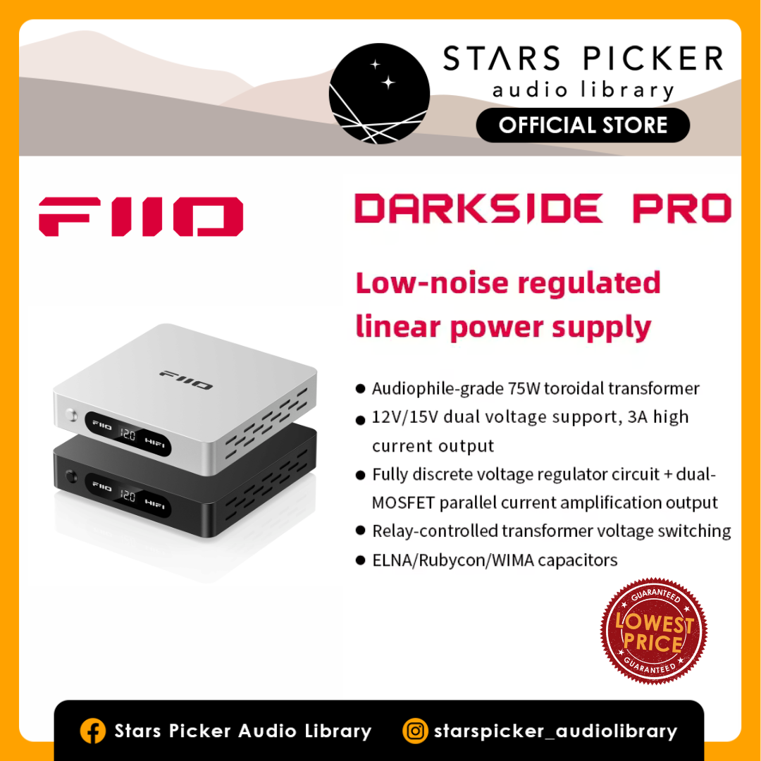 FiiO DARKSIDE PRO Low-Noise Regulated Linear Power Supply | 75W Power & Dual High Current MOSFET