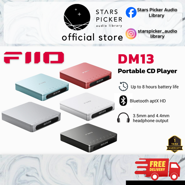 fiio dm13 bt tragbarer cd player mit bluetooth