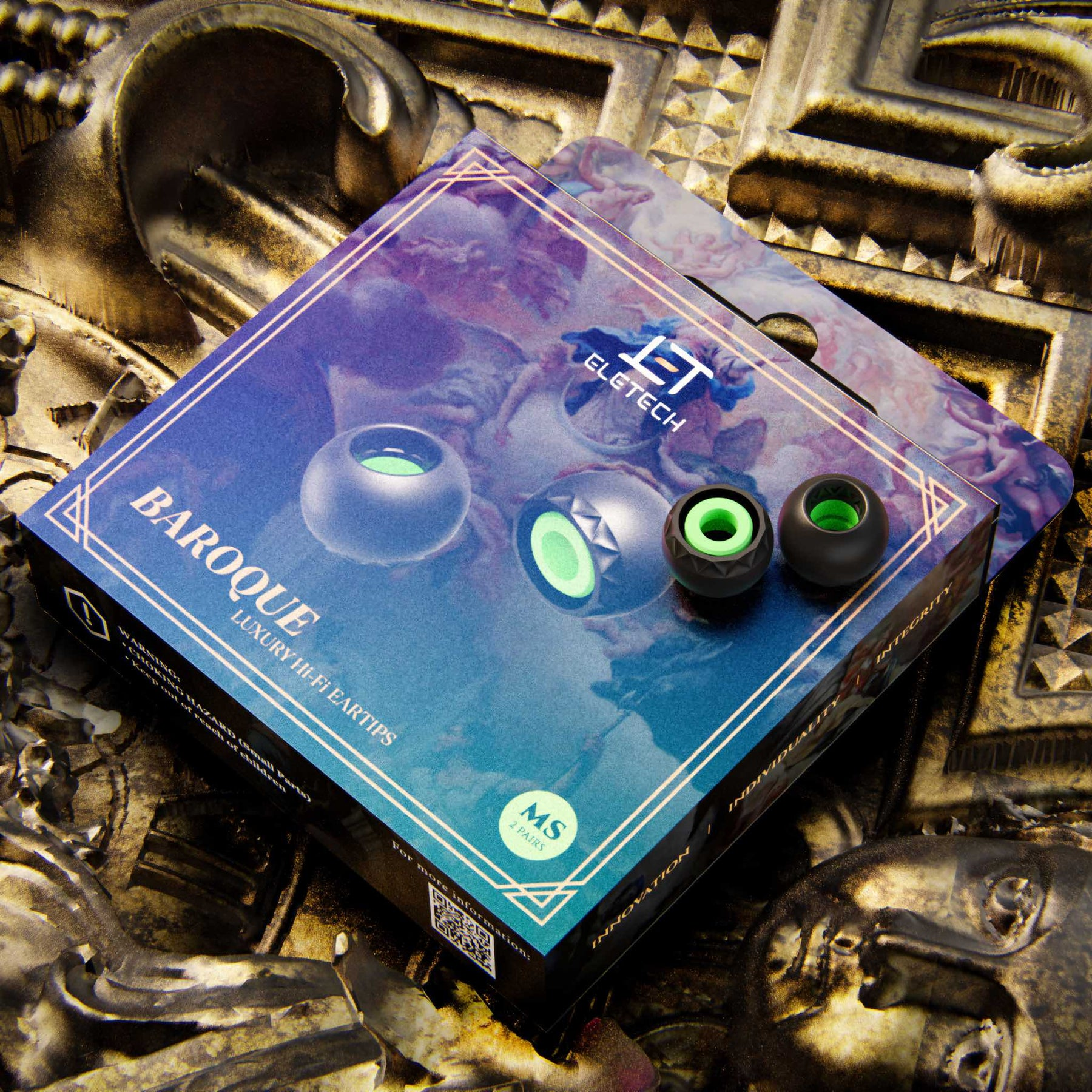 ELETECH Baroque Luxury Hi-Fi Eartips - Skin Friendly Silicon Upgrade Replacement Eartips