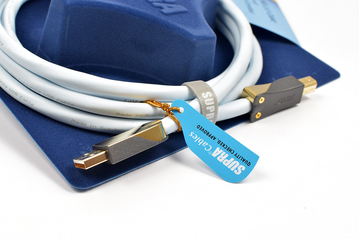 Supra Cables - USB 2.0 A-B BLUE Supra Blue USB HiFi Audiophile Made in Sweden