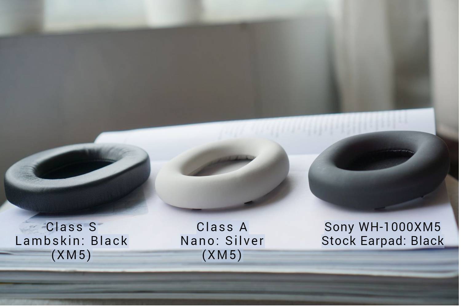 (Class S Lambskin / Class A Nano) Sony WH-1000XM5 Lambskin / Nano Leather Aftermarket Replacement Earpads