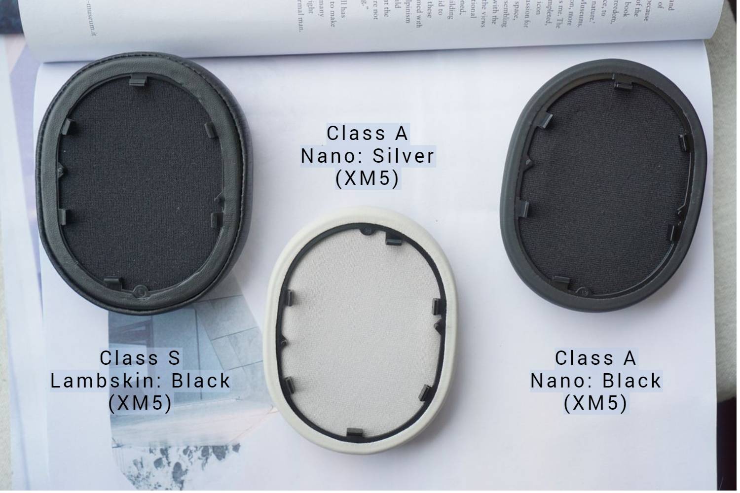 (Class S Lambskin / Class A Nano) Sony WH-1000XM5 Lambskin / Nano Leather Aftermarket Replacement Earpads