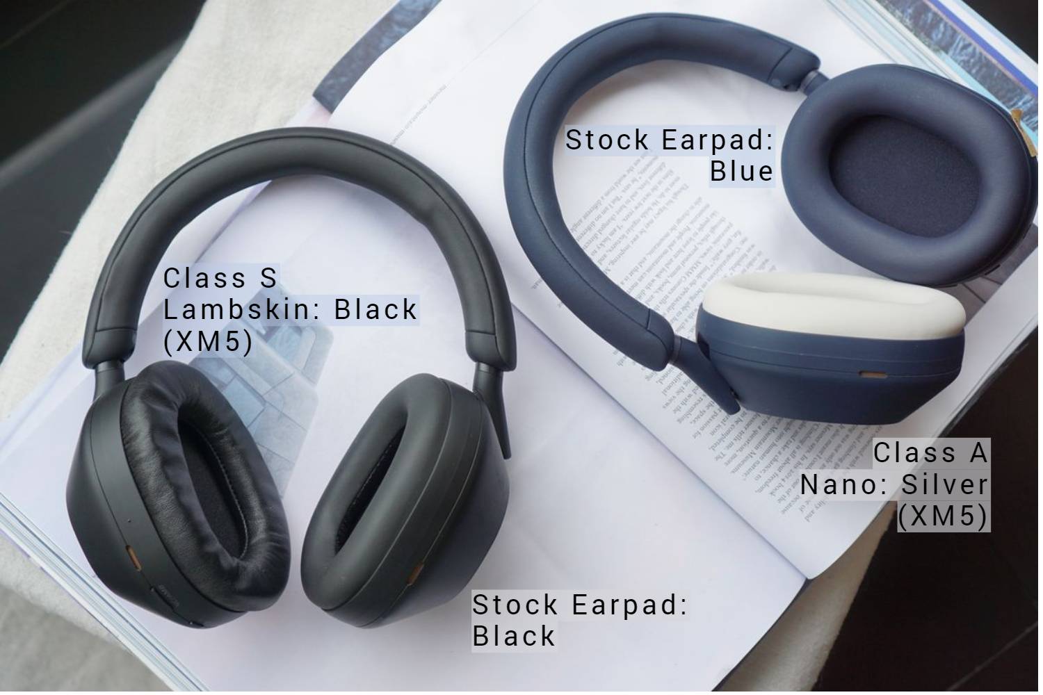 (Class S Lambskin / Class A Nano) Sony WH-1000XM5 Lambskin / Nano Leather Aftermarket Replacement Earpads