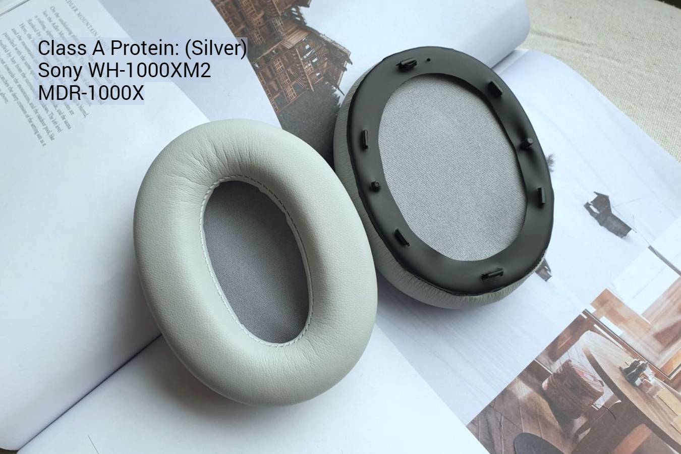 (Class A / B Protein) Sony WH-1000XM2 MDR-1000X 3rd party Protein Leather Aftermarket Replacement Earpads