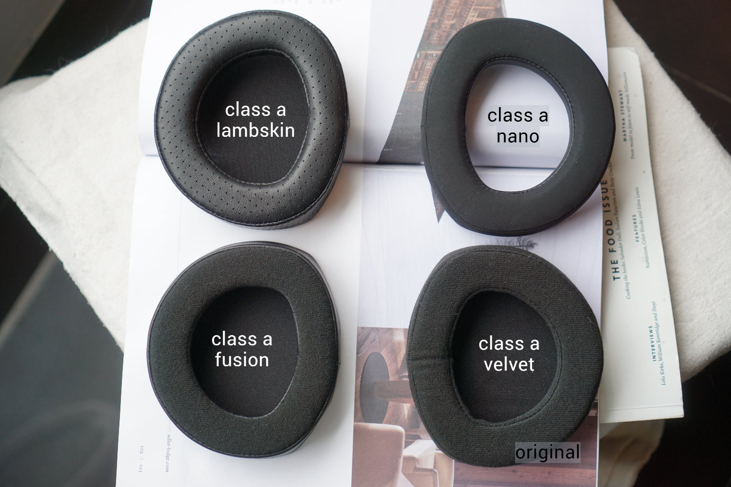 (Class A Lambskin Nano Fusion Velvet) Sennheiser HD800 / HD800S 3rd party Replacement Earpads (with Bracket)