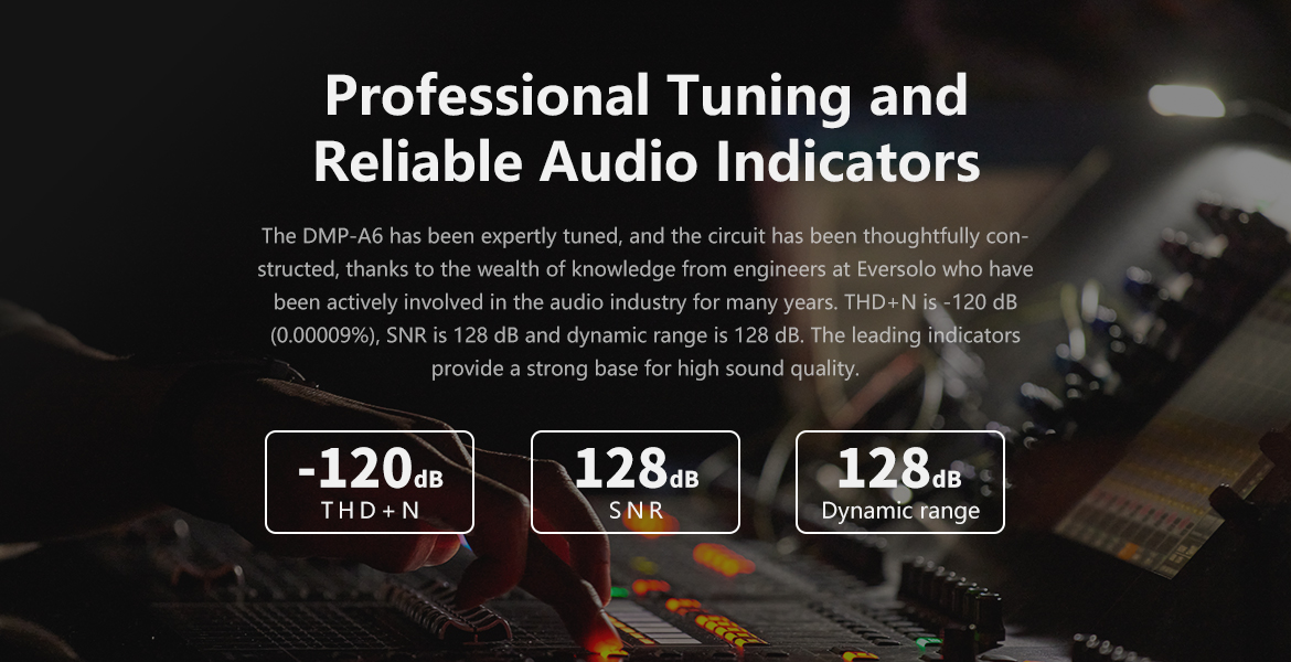 EVERSOLO DMP A6 Streamer & 2x ES9038Q2M DAC with FULL MQA DECODING, DSD512 Native, PCM768KHz / M.2 NVME 3.0 SSD /