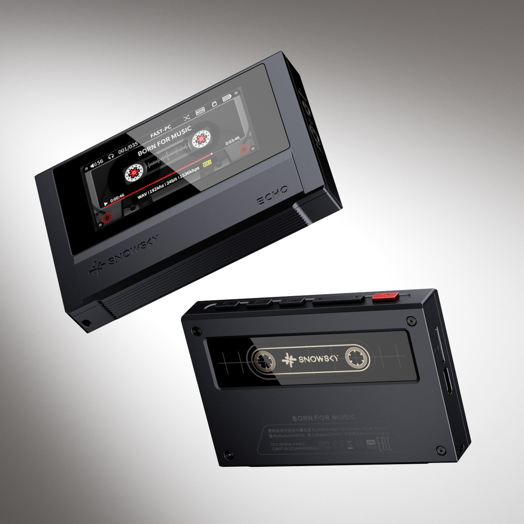FiiO SNOWSKY ECHO – Portable Hi-Res Lossless Music Player, Dual CS43198, 3.5mm & 4.4mm Output, Bluetooth 5.3, DSD256