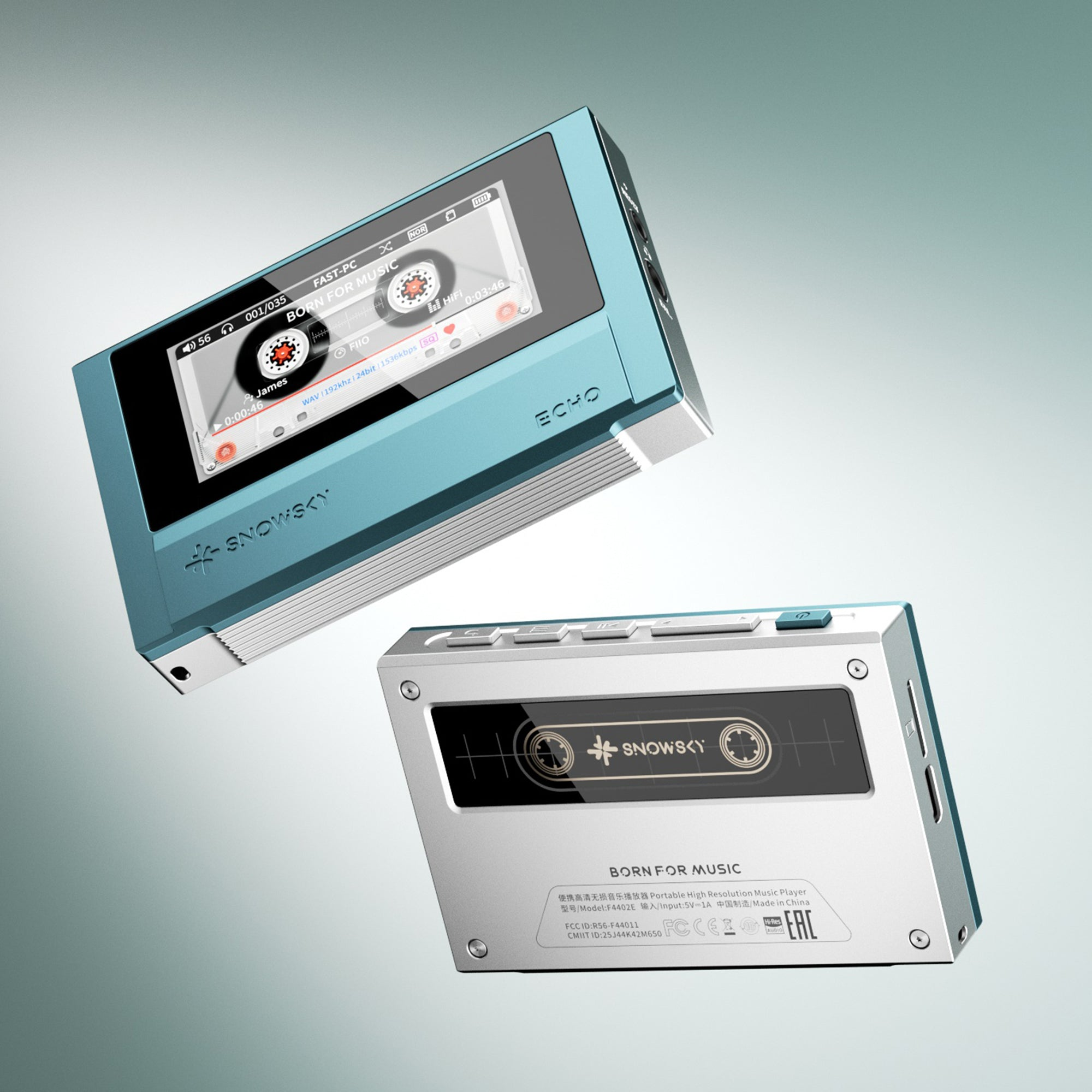 FiiO SNOWSKY ECHO – Portable Hi-Res Lossless Music Player, Dual CS43198, 3.5mm & 4.4mm Output, Bluetooth 5.3, DSD256