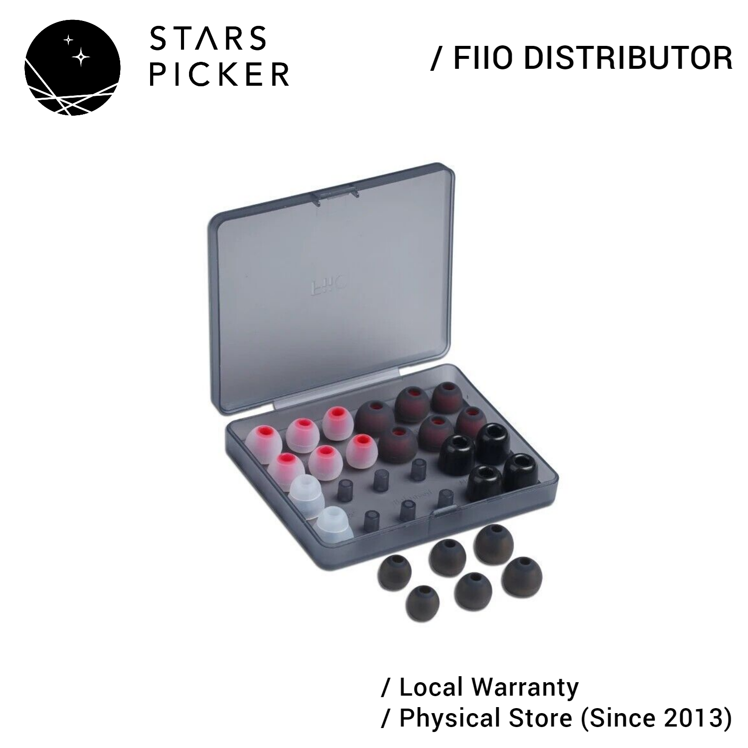 Fiio HS19 | Replacement IEM earphone eartips ear tips set with storage case