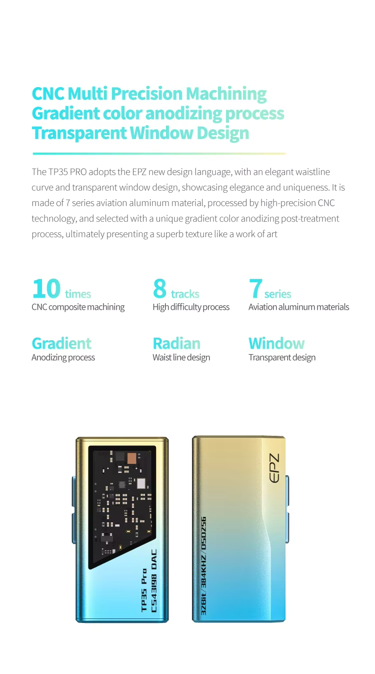 EPZ TP35 Pro Portable DAC & Headphone Amp with Dual Cirrus Logic CS43198 DAC