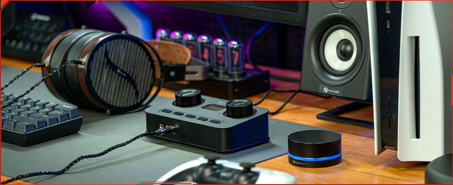 Fosi Audio K7 Gaming HiFi Dac and Headphone Amplifier with Mic Support