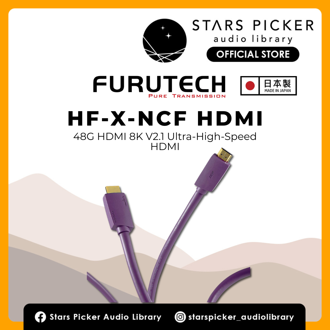 FURUTECH HF-X-NCF HDMI 2.1 Cable 8K/60Hz 4K/120Hz | 48Gbps HDCP2.3 eARC HDR10+ |