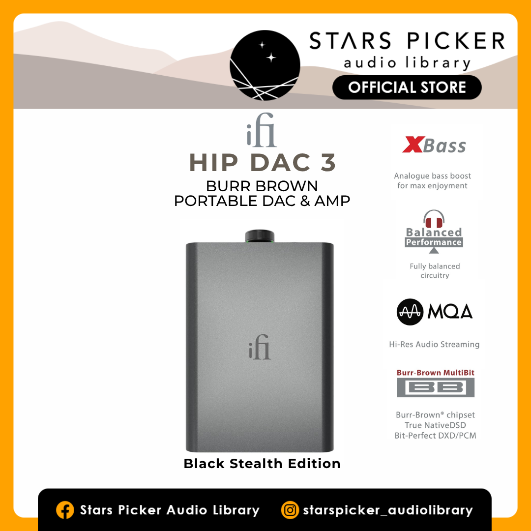 iFi Hip-Dac 3 (Stealth Edition) - Portable DAC and Headphone Amp | Burr Brown | Bit-Perfect DSD & DXD Support |