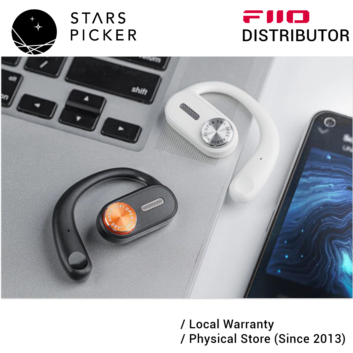 Fiio JW1 Open True Wireless Bluetooth Earbuds Water Resistant Sports