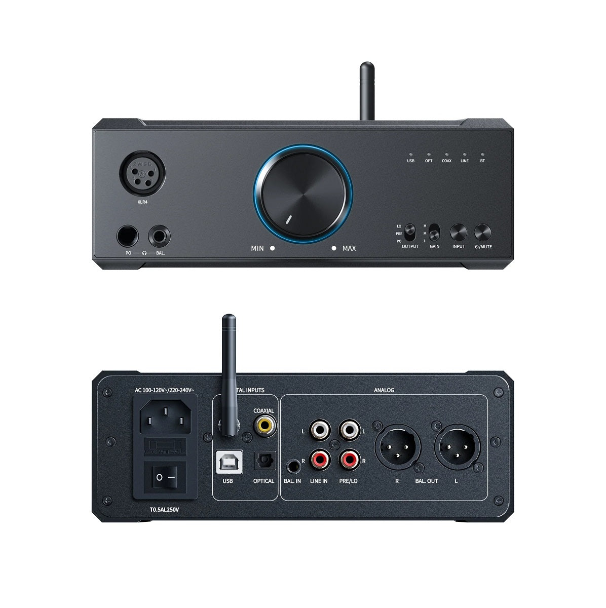 FIIO K9 Hi-Res HIFI Desktop DAC and Headphone Amplifier Dual ES9068AS THX AAA QCC5124 Bluetooth in 5.1