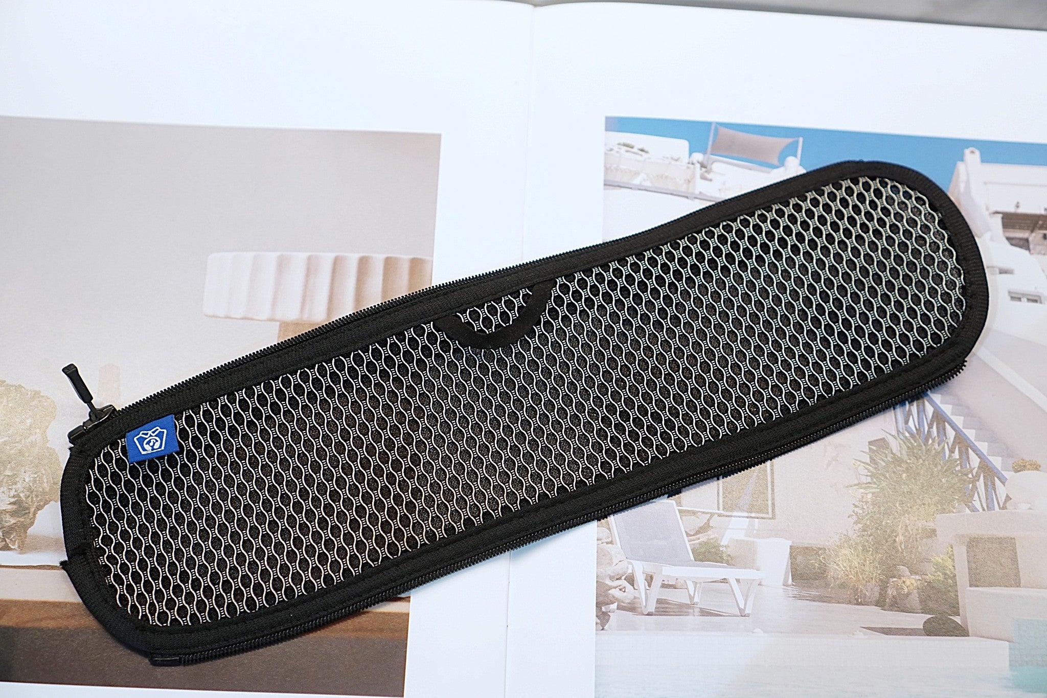 Headband Mesh Fabric Cover with zip (Black/Grey) Replacement Add-on Headband Cover