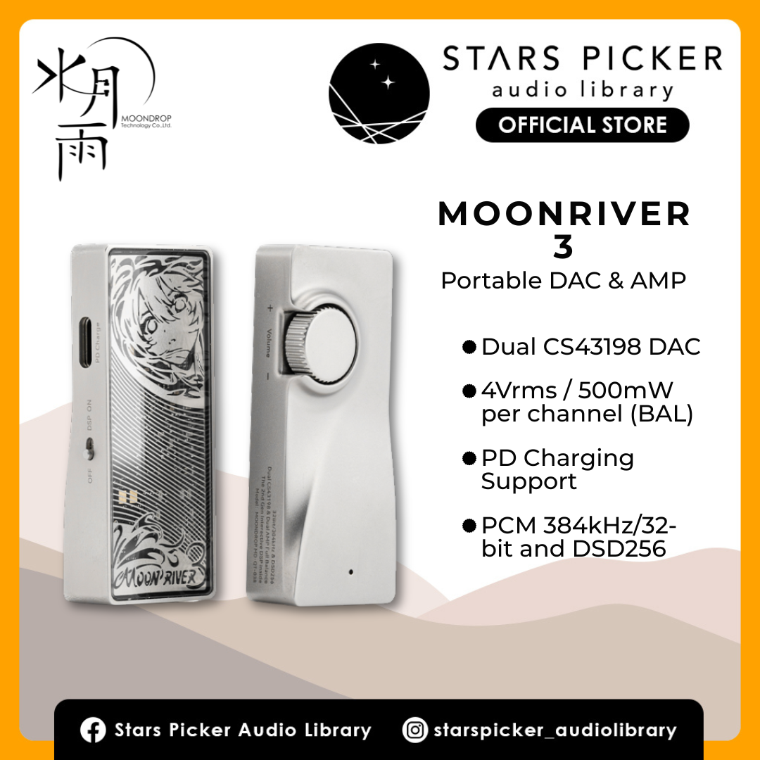 Moondrop Moonriver 3 - CS43198*2 Portable DAC & Headphone Amplifier with PD Charging Support Moonriver3
