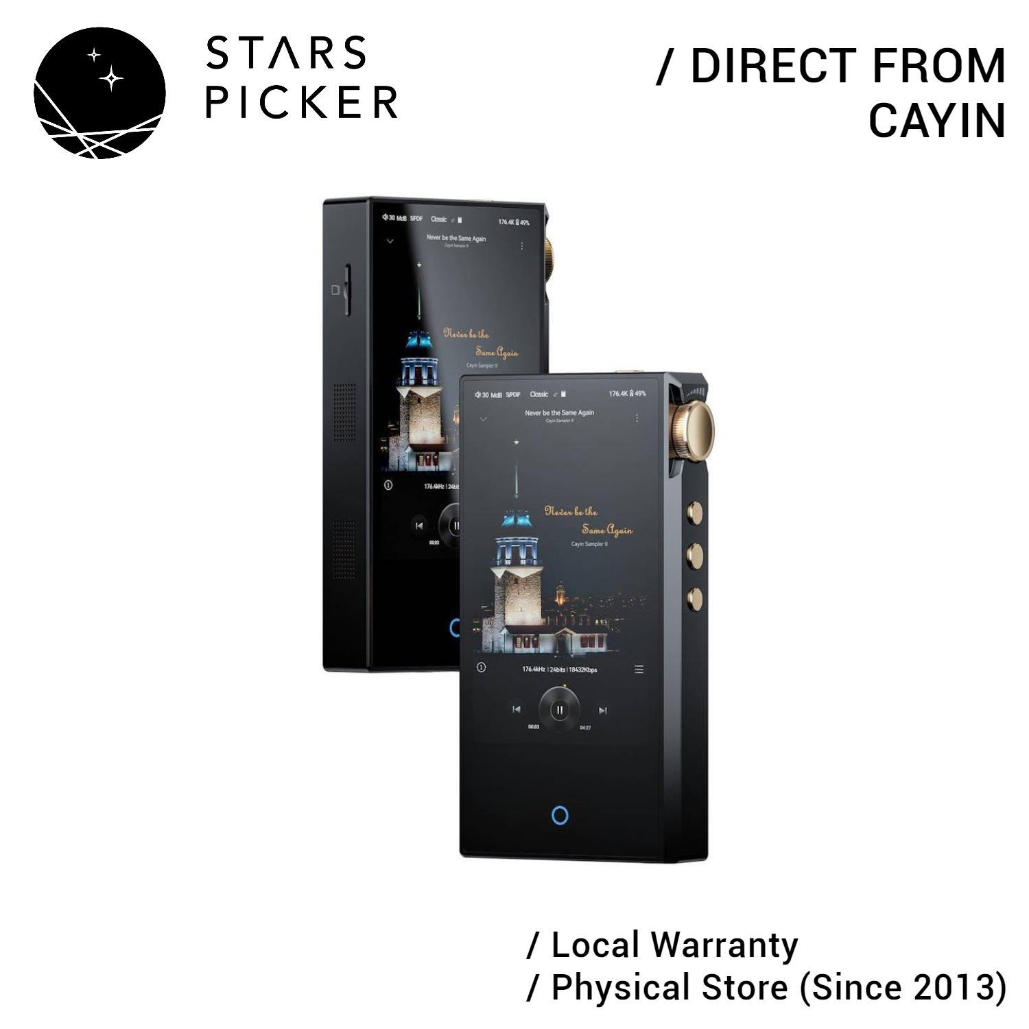 Cayin N3 Ultra - NOS Tube Portable Digital Audio Player with Dual AKM AK4493S DAC with Leather Case