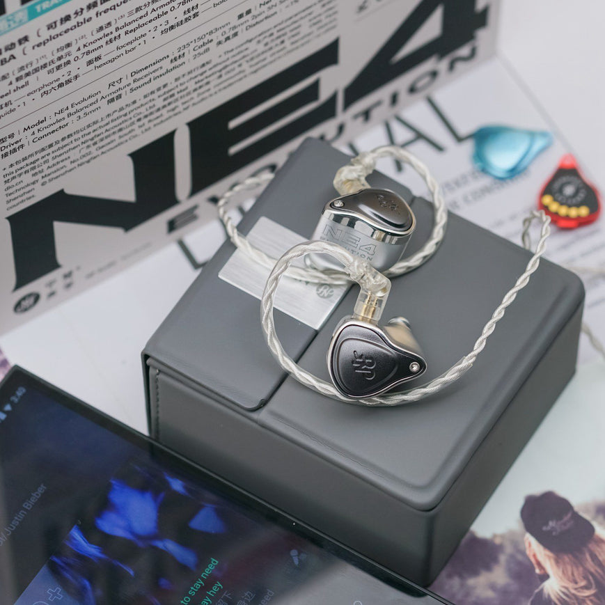 NF Acous NE4 Evolution Live Sound Monitoring Earphones with Swappable Faceplate Tuning