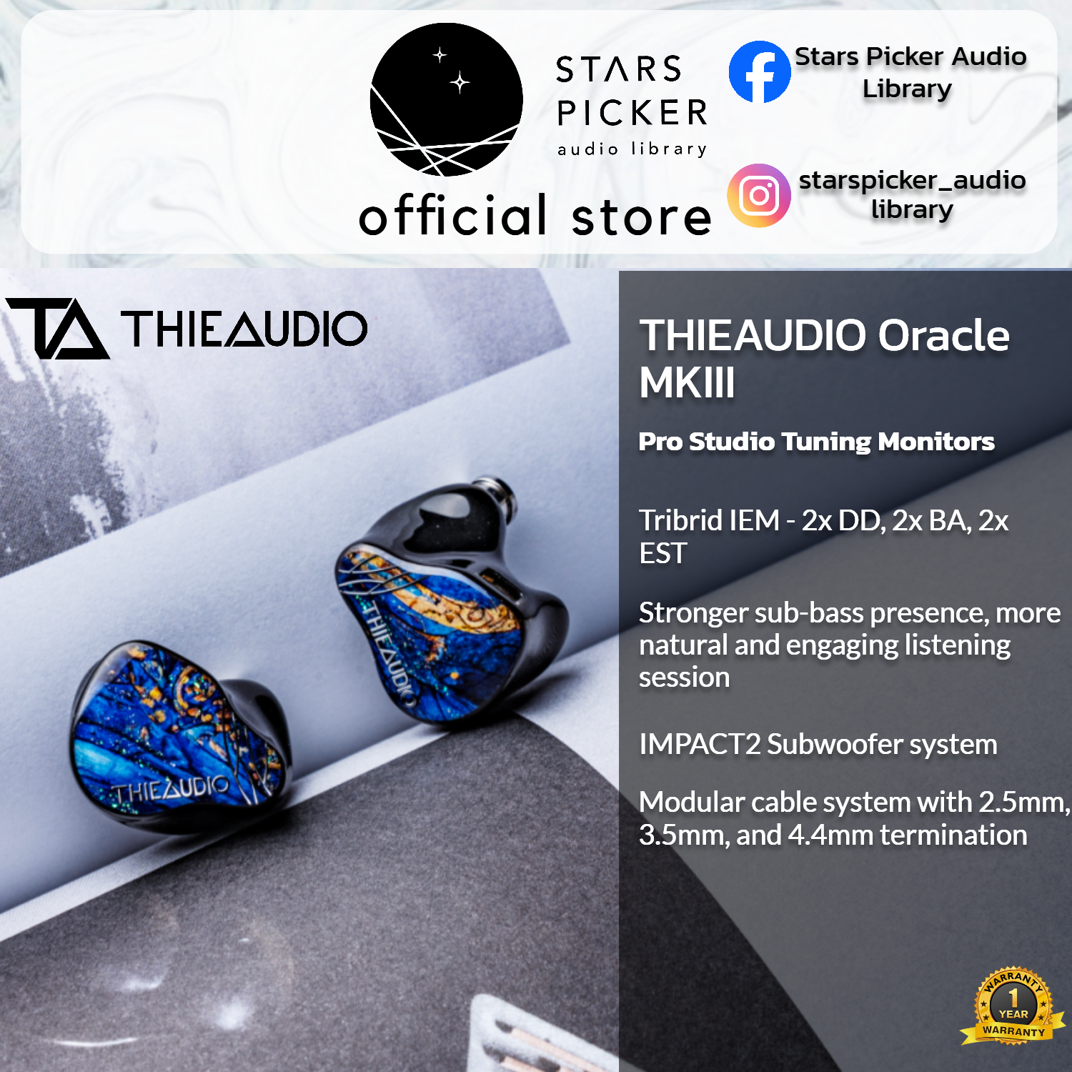 THIEAUDIO Oracle MKIII MK3 - Studio Tribrid Universal IEMs