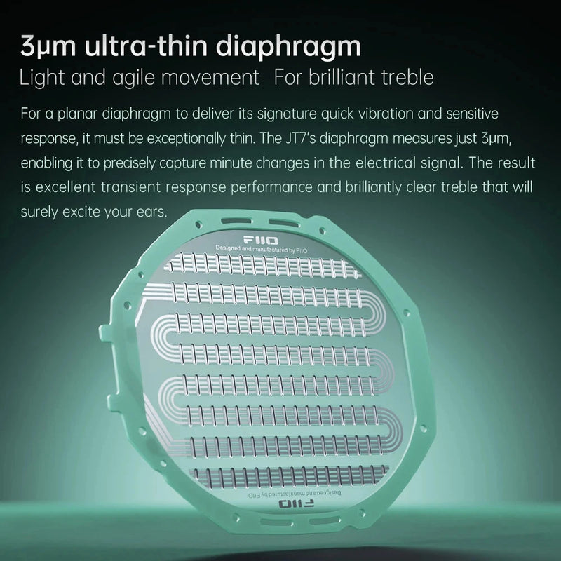 FiiO JT7 Open-Back Planar Headphones, Lightweight & Foldable Design