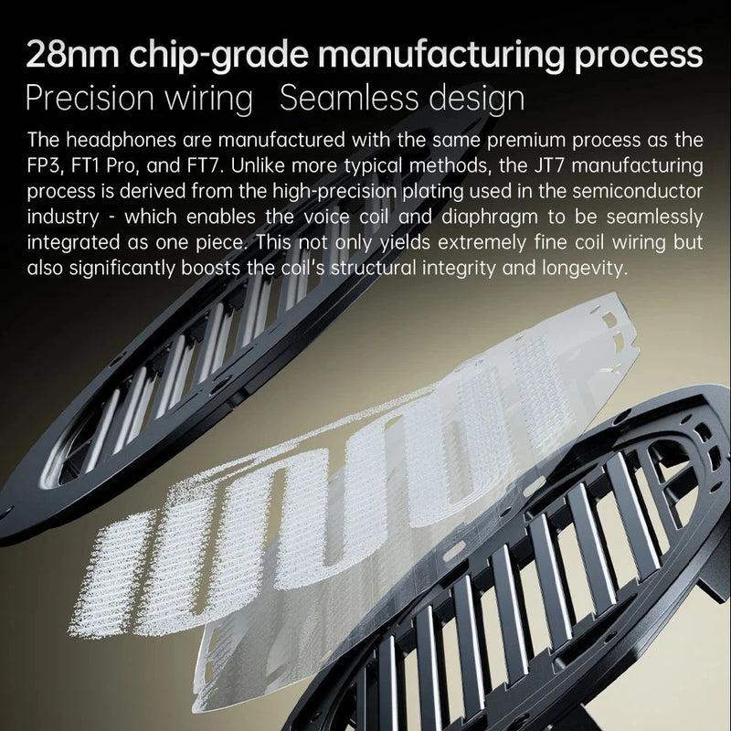 FiiO JT7 Open-Back Planar Headphones, Lightweight & Foldable Design