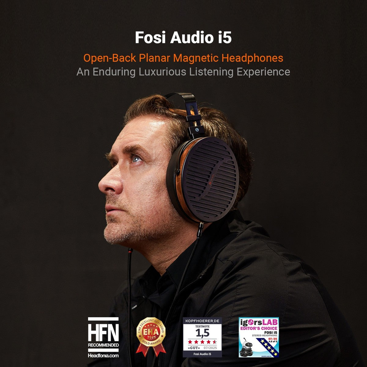 Fosi Audio i5 Planar Magnetic headphones full size wired