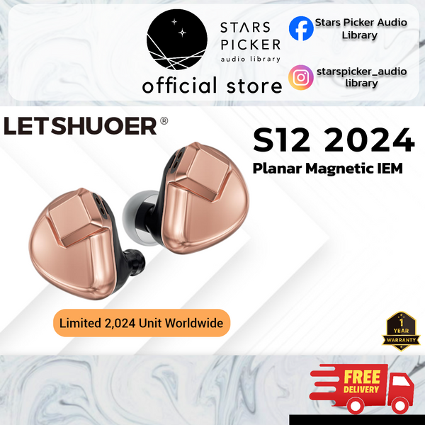 LETSHUOER S12 2024 and S12 PRO - 14.8mm Planar Magnetic Driver IEM Ear