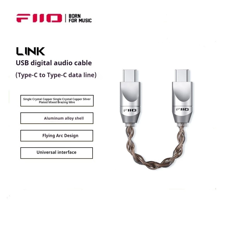 FiiO Link LT-TC6S | USB Digital Audio Cable OTG (Type-C To Type-C) Data Cable | Monocrystalline Copper |