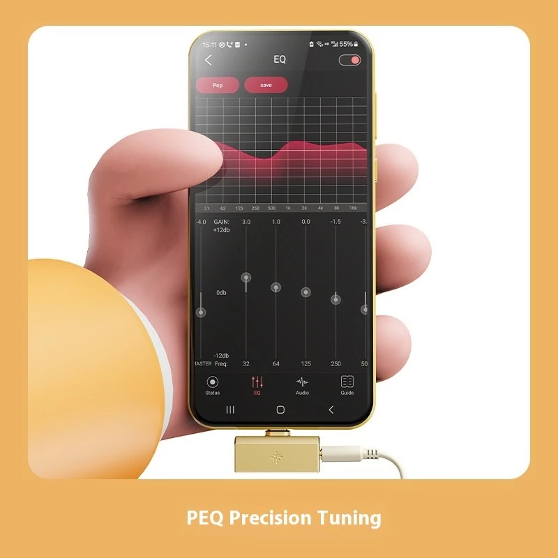 FiiO/Snowsky Tiny Portable - DAC & Headphone Amplifier with PEQ Precision Tuning, PCM 384kHz/DSD256 Decoding