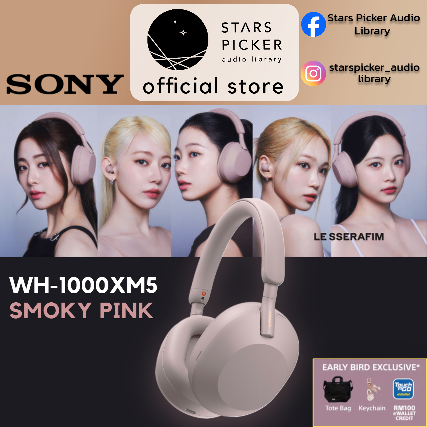 Sony WH-1000XM5 LDAC Wireless Noise Cancelling Bluetooth Headphone (WH1000XM5/XM5)