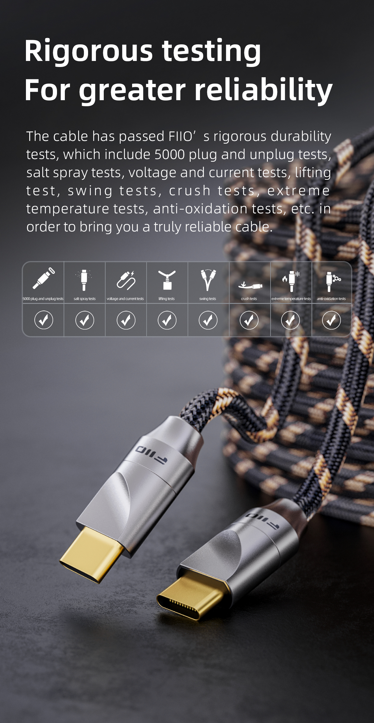 Fiio LT-TC5 Usb Type C to Type C Digital Audio Charging Cable / TC5S, TC5M, TC5L