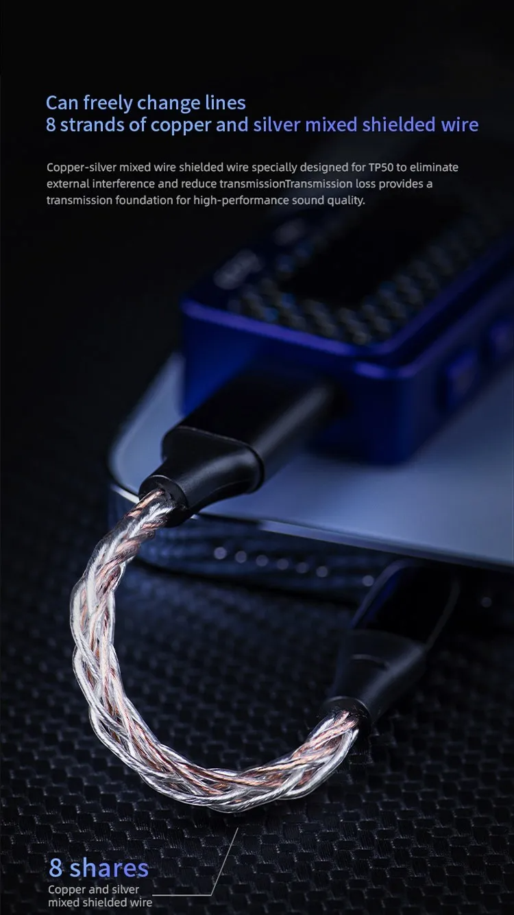 EPZ TP50 Portable Dongle DAC AMP with Dual CS43198 flagship DAC 32Bit/768KHz DSD256