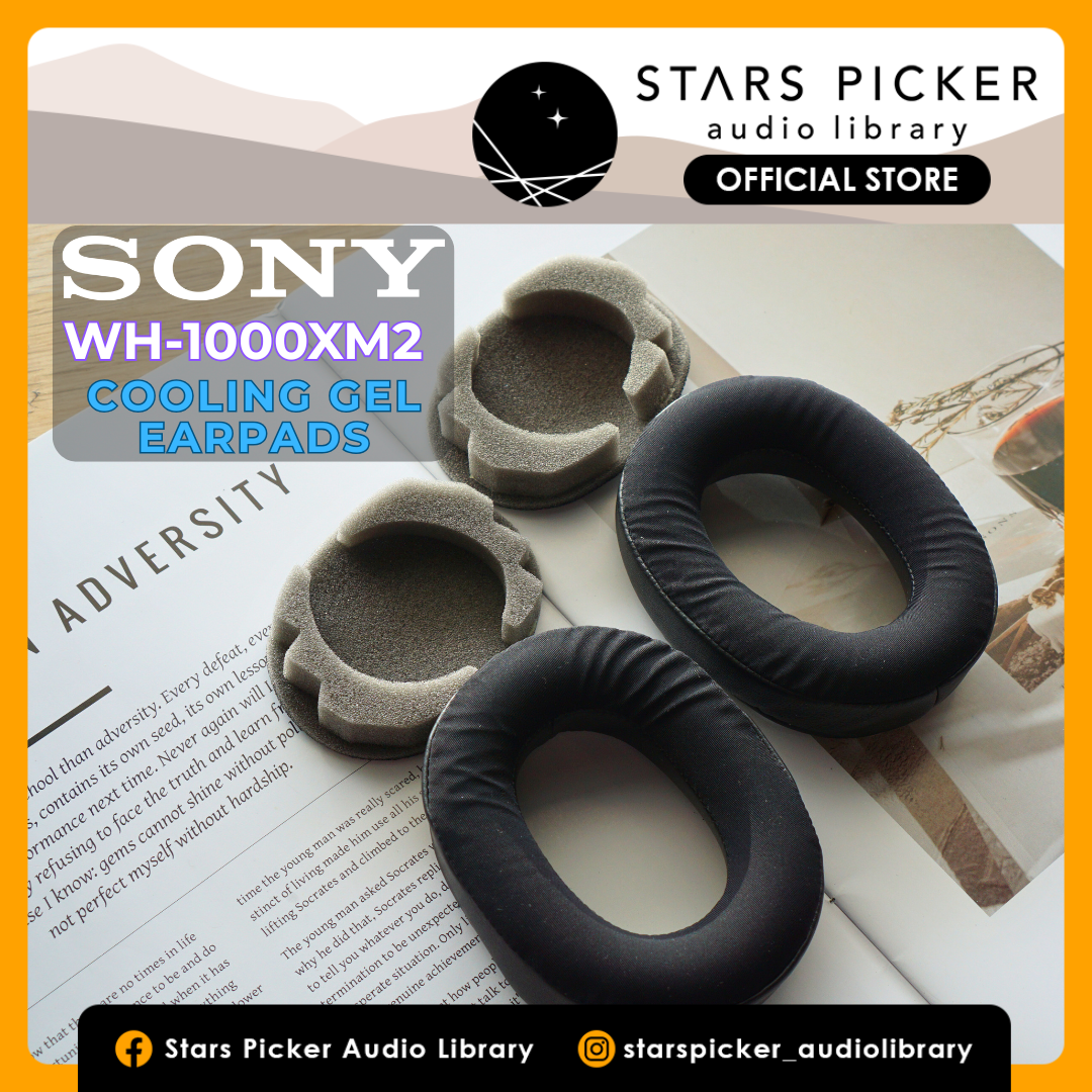 (Class B Cooling Gel) Sony WH-1000XM2/ MDR-10 - Cooling Gel Replacement Earpad with Bracket & Foam Filter