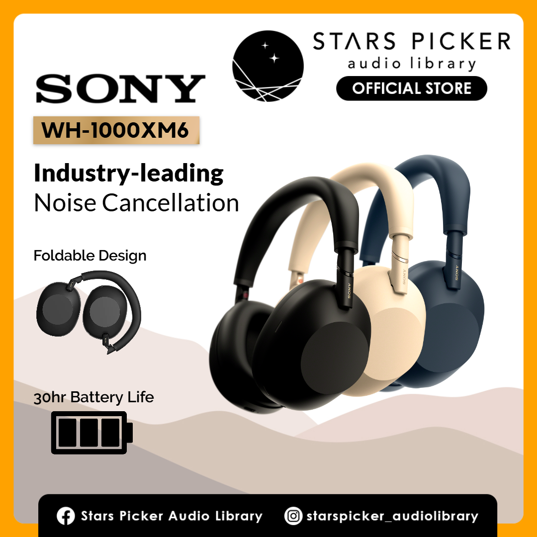 (Ready Stock) Sony WH-1000XM6 Wireless Headphones | Advanced Noise Cancelling Technology | Comfort design | WH1000XM6