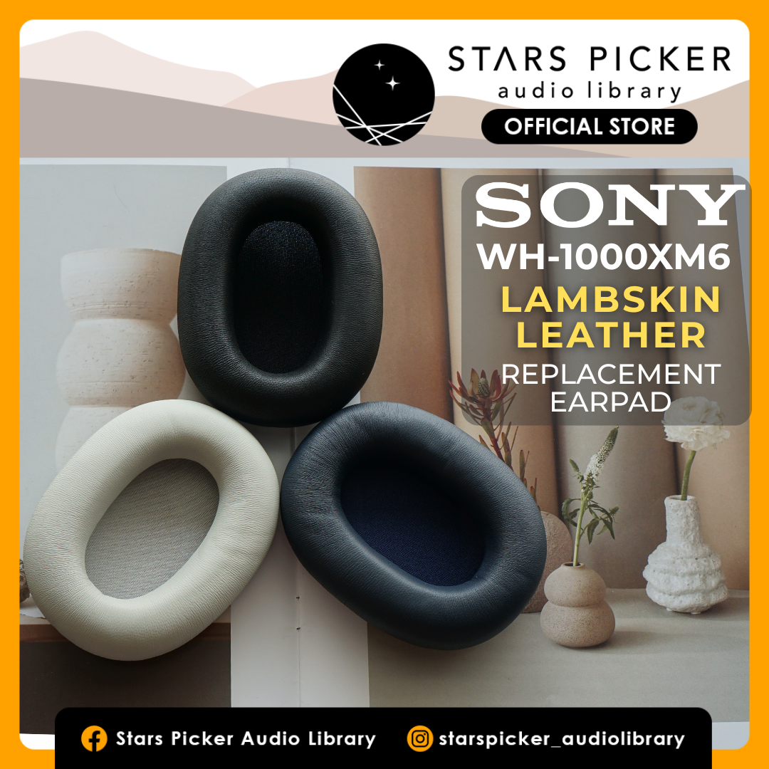 (Class A Lambskin) Earpads for Sony WH-1000XM6 Lambskin Leather Aftermarket Sony Replacement Earpads