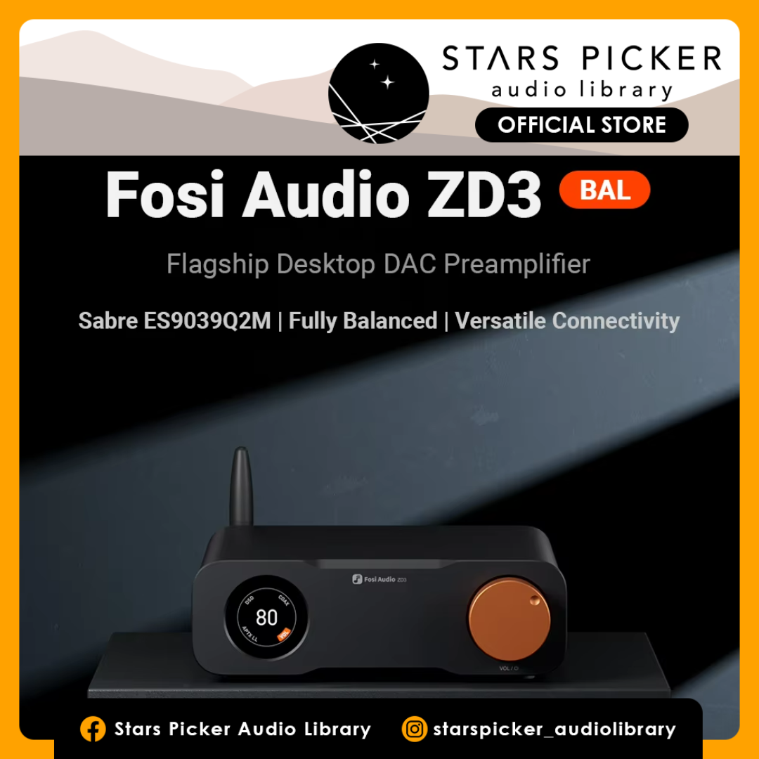 FOSI AUDIO ZD3 Bluetooth Desktop DAC Preamp ARC Input, ES9039Q2M Fully Balanced DAC with Remote