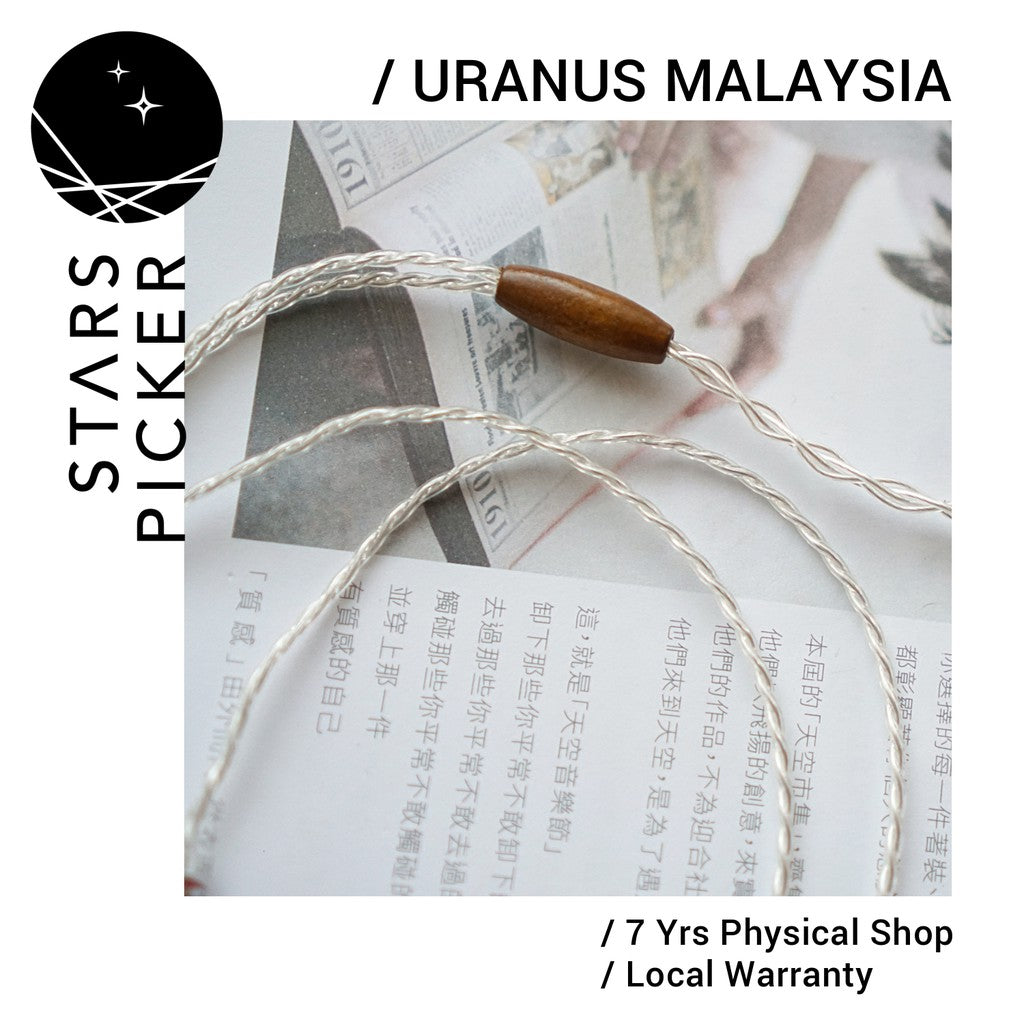 Uranus IEM-4X5 Silver - Replacement Upgrade Cable for IEM Earphone Recable MMCX 2Pin A2DC IER