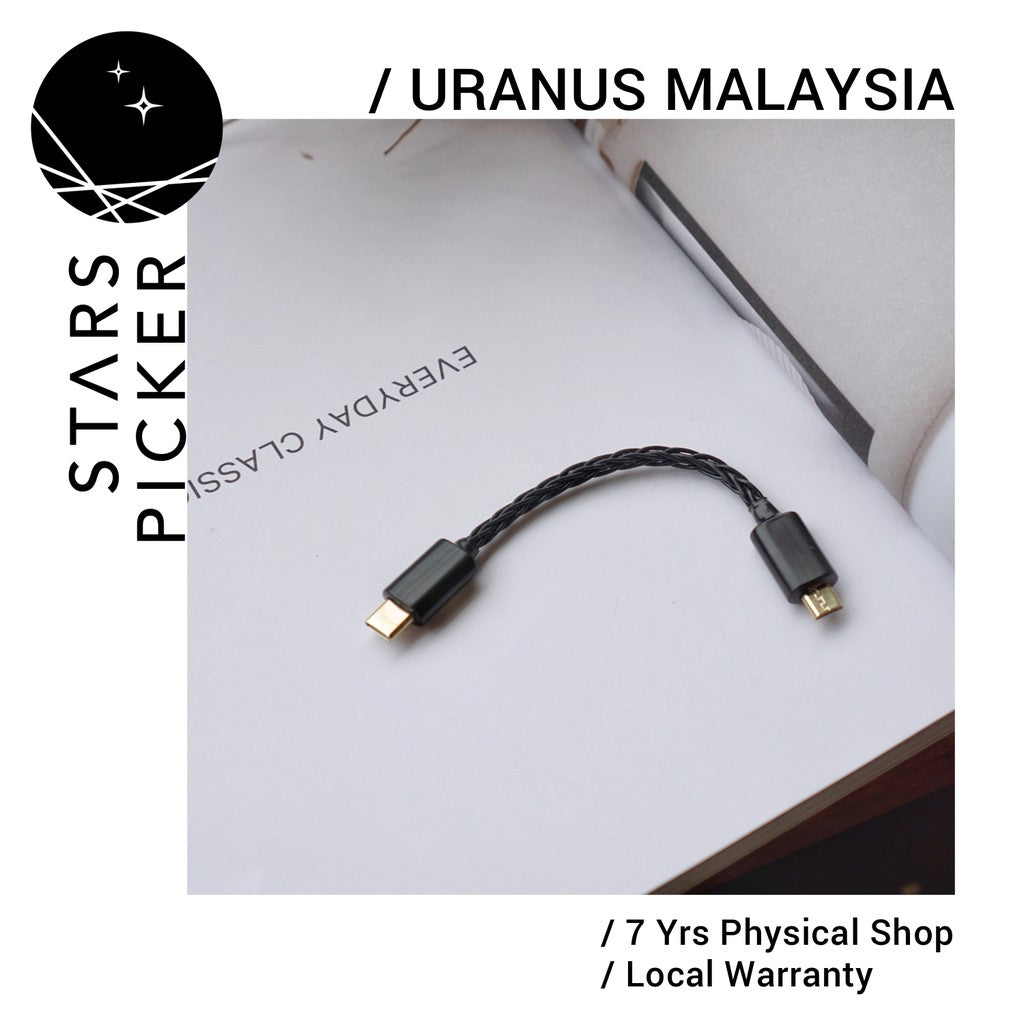 Uranus USB-8FOCC (12cm) - OTG Cable for USB Devices Micro to Micro USB / C | C to C USB Cable for DAC OTG