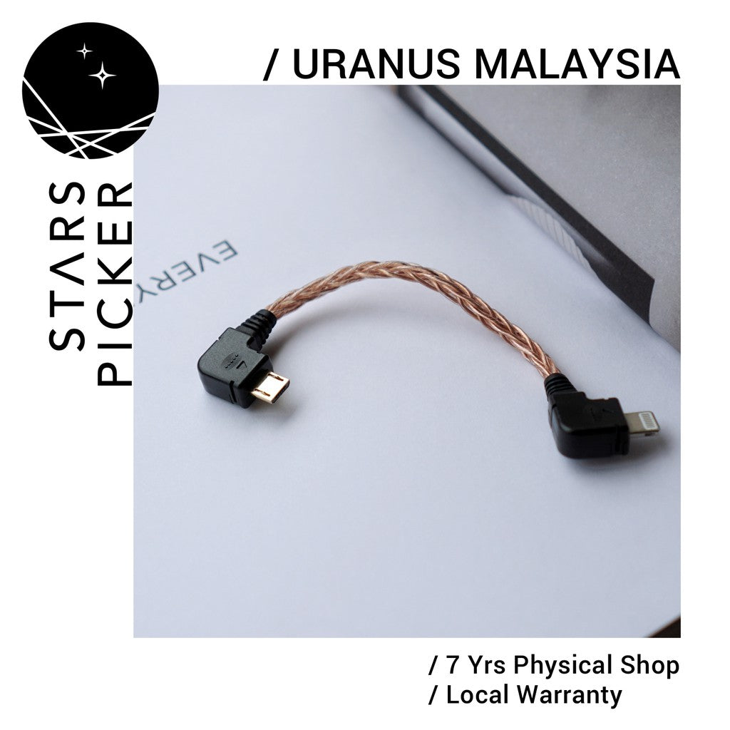 Uranus Lightning-8FOCC (12cm) - OTG Cable for iPhone to Portable DAC Amplifier iPhone to USB micro USB A/B/C