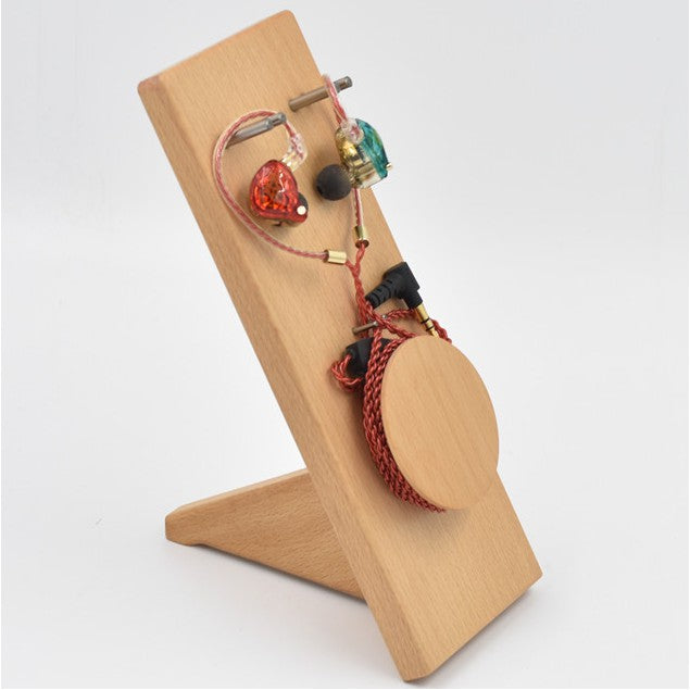 Wooden Earphone Rack for Wired In Ear Earbud IEM Display Stand